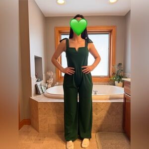 NWOT Moa Moa Green Shoulder-Tie Jumpsuit